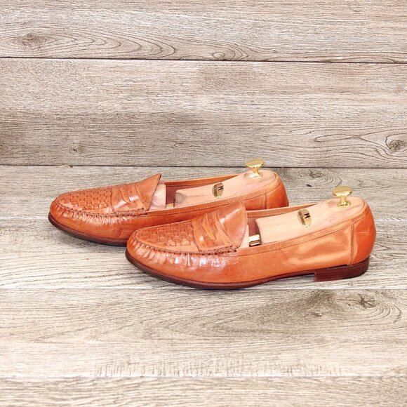 * NIB * $295 Allen Edmonds BARBADOS Italian Loafer 9.5 D Cognac * add $15 Trees - Picture 7 of 13